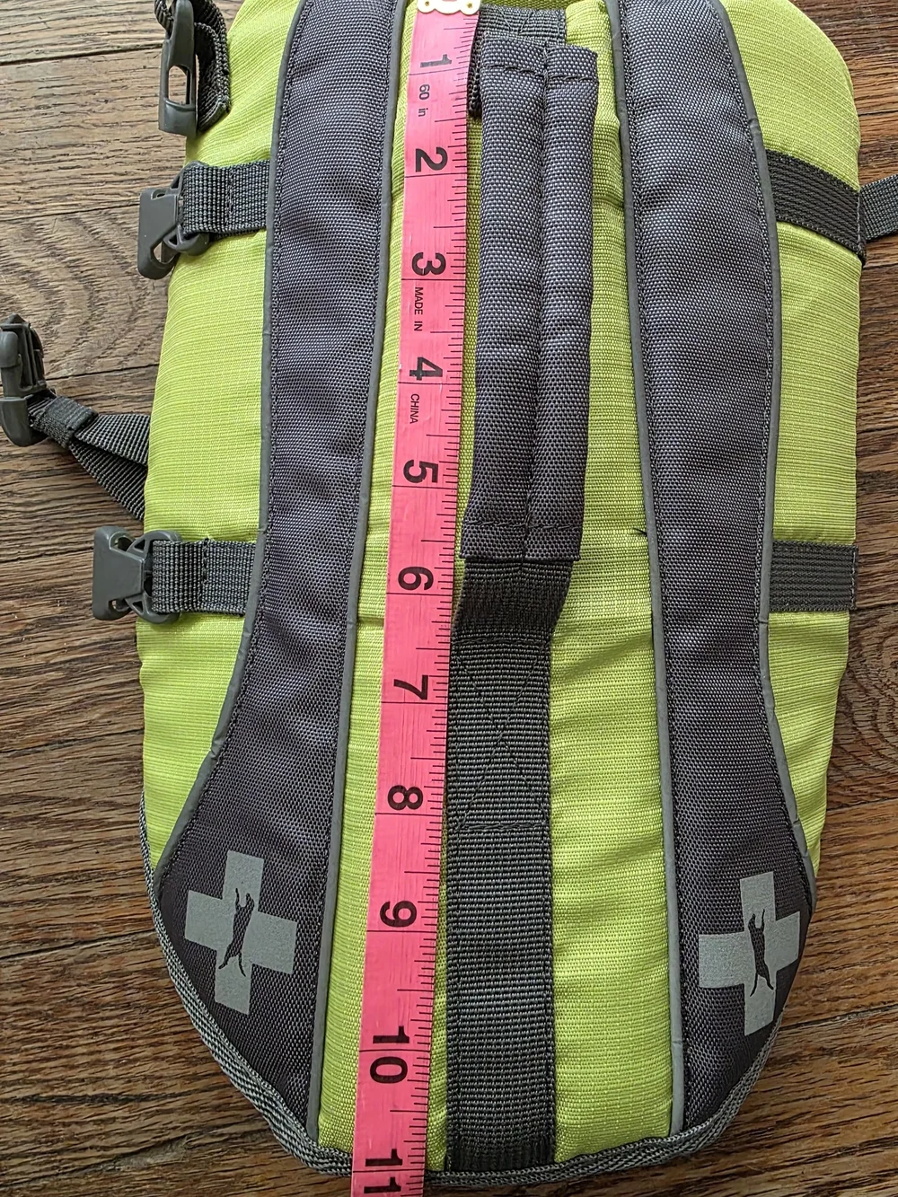 Reflective Lime Green Dog Life Jacket with Gray Trim